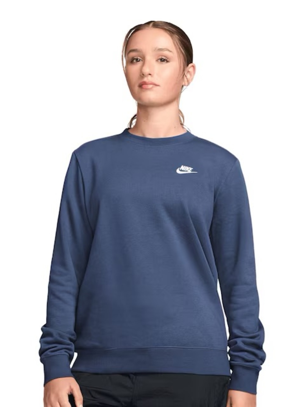 Nike Women's Club Fleece Standard Sweatshirt Navy Blue